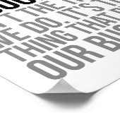 Menselijk potentieel is niet wat we doen poster (Hoek)