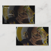 Menselijk schedelmodel in glas visitekaartje (Voorkant / Achterkant)