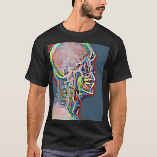 Menselijk skelet Abstracte Anatomie originele kuns T-shirt (Voorkant)