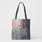Menselijk skelet Abstracte Anatomie originele kuns Tote Bag (Voorkant)