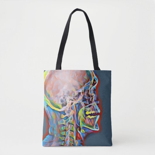 Menselijk skelet Abstracte Anatomie originele kuns Tote Bag (Voorkant)