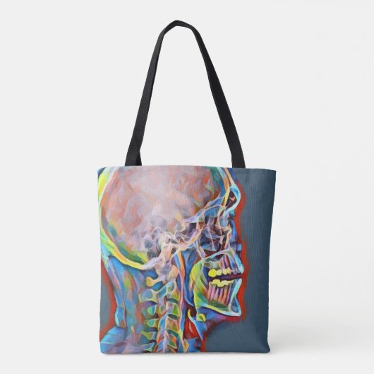Menselijk skelet Abstracte Anatomie originele kuns Tote Bag (Achterkant)