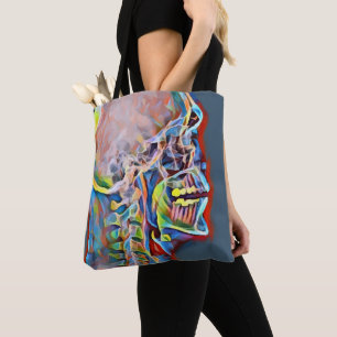 Menselijk skelet Abstracte Anatomie originele kuns Tote Bag