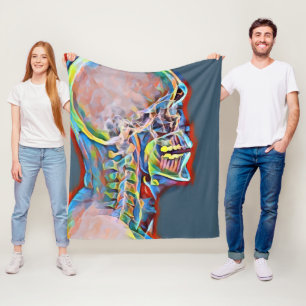 Menselijk skelet Abstracte anatomiekunst  Fleece Deken