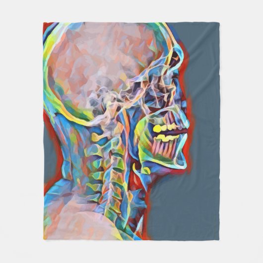 Menselijk skelet Abstracte anatomiekunst  Fleece Deken (Voorkant)