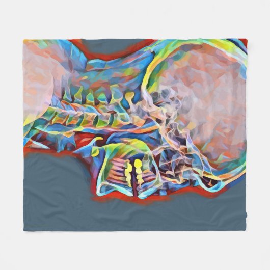 Menselijk skelet Abstracte anatomiekunst Fleece Deken (Voorkant (Horizontaal))