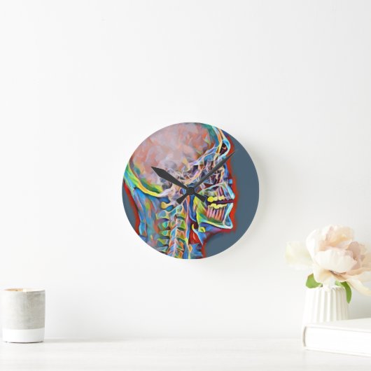 Menselijk skelet Abstracte anatomiekunst Ronde Klok (Huis)