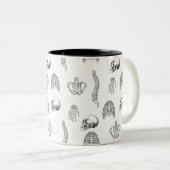 Menselijk skeletpatroon Mok (Voorkant rechts)