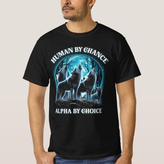 Menselijk Toeval Alpha door keuze Alpha Wolf Howli T-shirt (Voorkant)