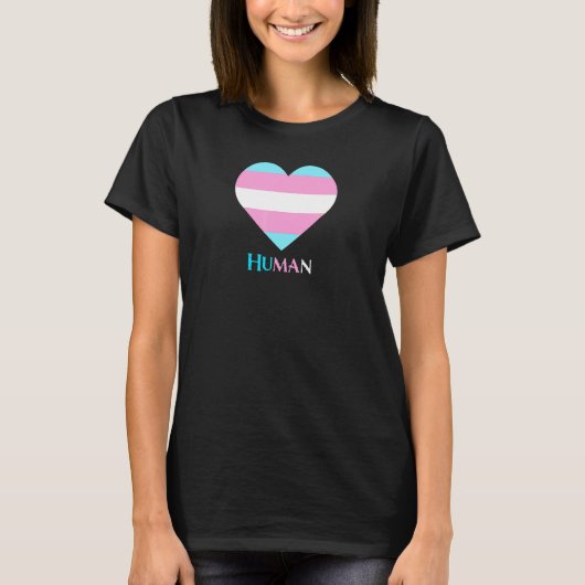 Menselijk transgender hartontwerp t-shirt (Voorkant)