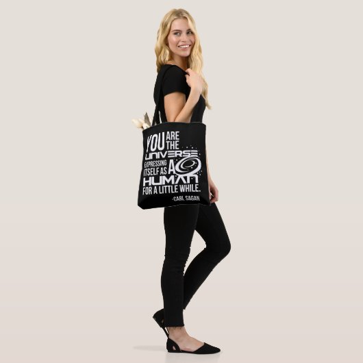 Menselijk universum tote bag (Op model)