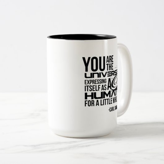 Menselijk universum tweekleurige koffiemok (Voorkant rechts)