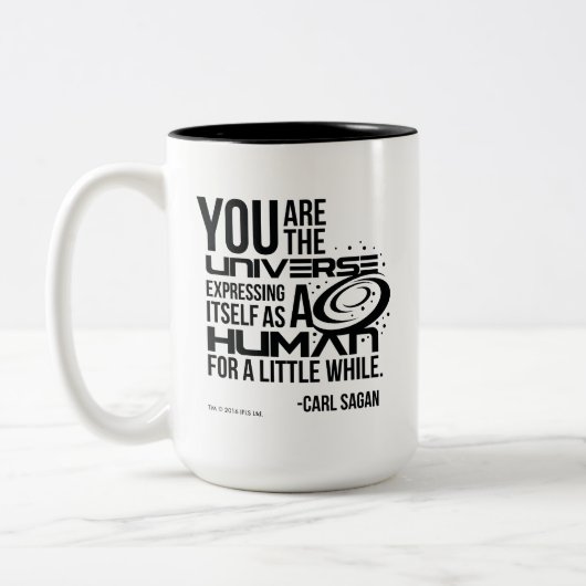 Menselijk universum tweekleurige koffiemok (Links)