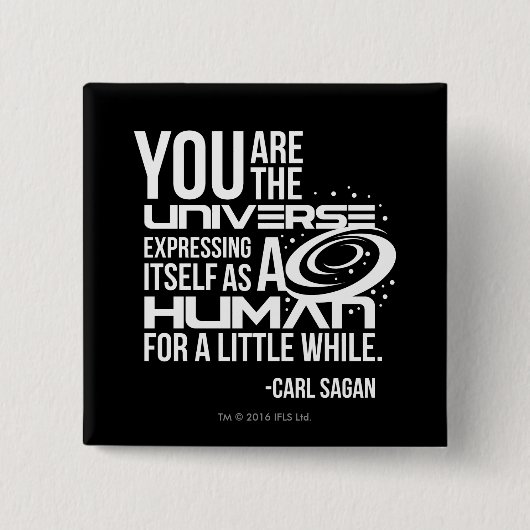 Menselijk universum vierkante button 5,1 cm (Voorkant)