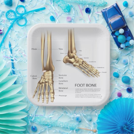 Menselijk voetbot papieren bordje (Feest)