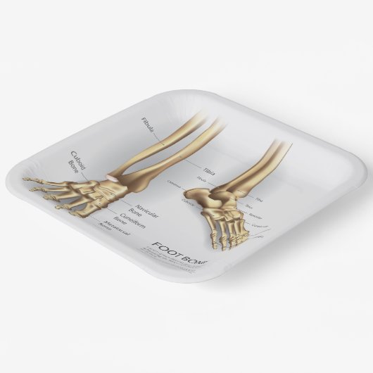 Menselijk voetbot papieren bordje (Gebogen)