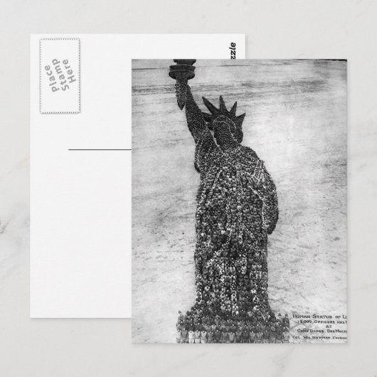 Menselijk Vrijheidsbeeld. 18.000_War-afbeelding Briefkaart (Voorkant / Achterkant)