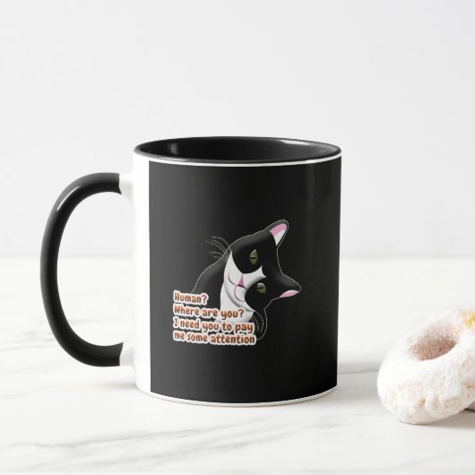 Menselijk? Waar ben je? Kat Mok (Met donut)