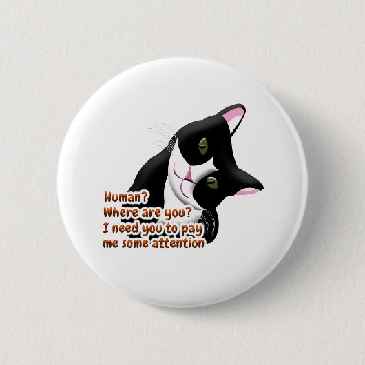 Menselijk? Waar ben je? Kat Ronde Button 5,7 Cm (Voorkant)