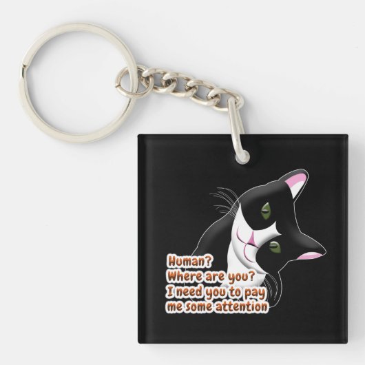 Menselijk? Waar ben je? Kat Sleutelhanger (Voorkant)