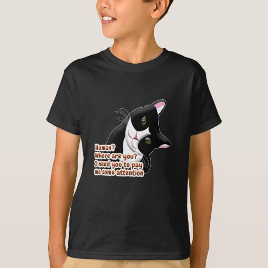 Menselijk? Waar ben je? Kat T-shirt (Voorkant)