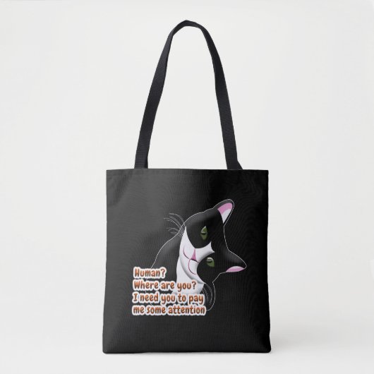 Menselijk? Waar ben je? Kat Tote Bag (Voorkant)