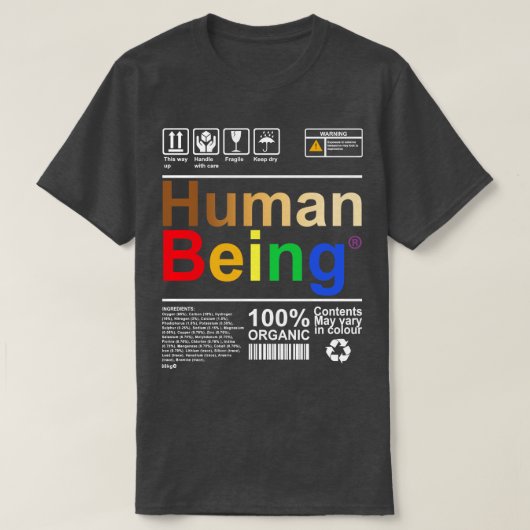 Menselijk Wezen Wetenschap Ingrediënt T-shirt (Design voorkant)