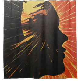 menselijk zijaanzicht | metafysisch kunstontwerp douchegordijn