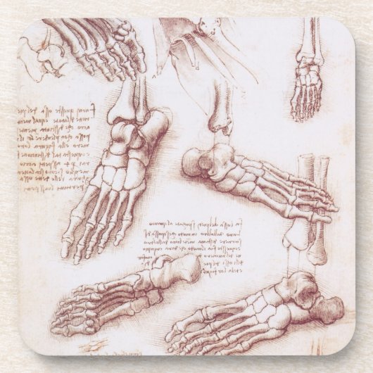 Menselijke anatomie Botten van Leonardo da Vinci Bier Onderzetter (Voorkant)