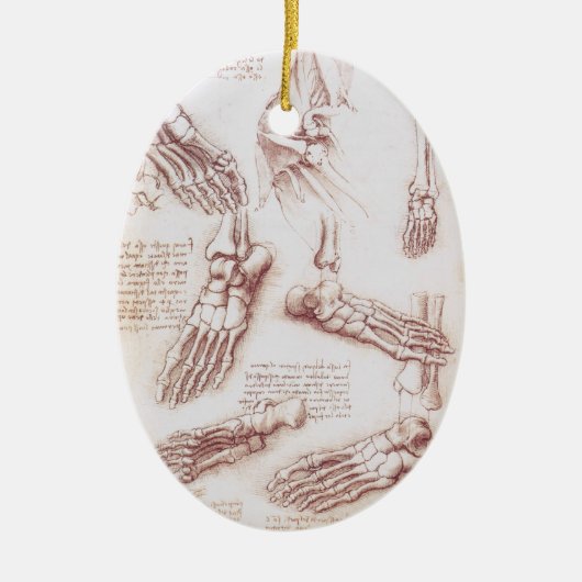 Menselijke anatomie Botten van Leonardo da Vinci Keramisch Ornament (Voorkant)