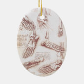 Menselijke anatomie Botten van Leonardo da Vinci Keramisch Ornament (Achterkant)