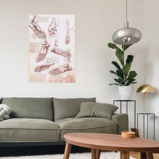 Menselijke anatomie Botten van Leonardo da Vinci Poster