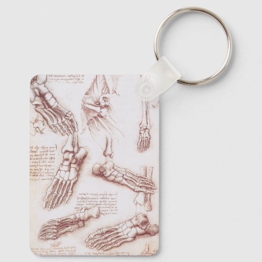 Menselijke anatomie Botten van Leonardo da Vinci Sleutelhanger (Achterkant)