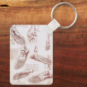 Menselijke anatomie Botten van Leonardo da Vinci Sleutelhanger (Achterkant)