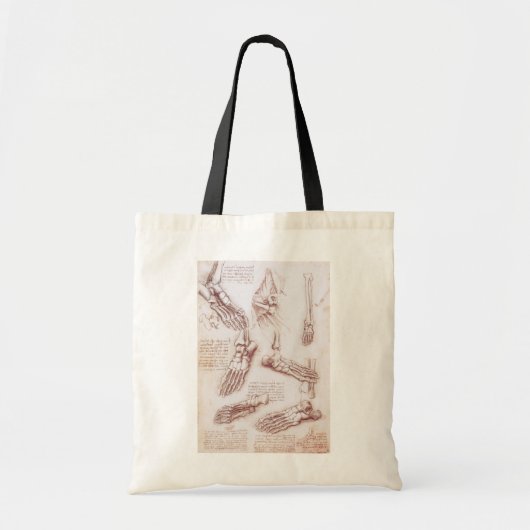Menselijke anatomie Botten van Leonardo da Vinci Tote Bag (Voorkant)