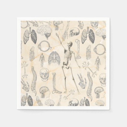  menselijke anatomie Cream Marfil Marble Servet (Voorkant)