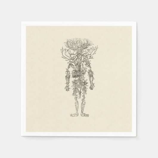 Menselijke anatomie De slagaders Antiek illustrati Servet (Voorkant)