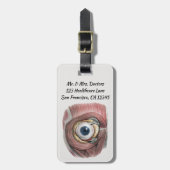 menselijke anatomie, Eyeball Eye met spieren Bagagelabel (Voorkant verticaal)