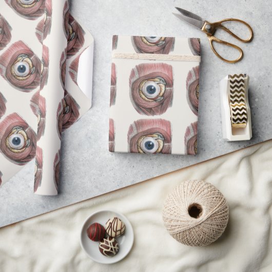 menselijke anatomie, Eyeball Eye met spieren Cadeaupapier (Crafts)