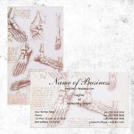 Menselijke anatomie, Feet Skeletten van Leonardo d Visitekaartje