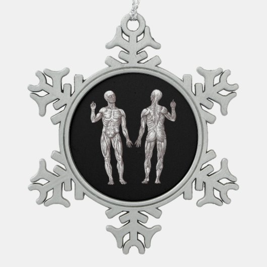 Menselijke anatomie - Het spierstelsel Tin Sneeuwvlok Ornament (Voorkant)