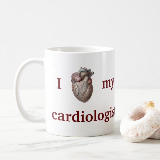  menselijke anatomie, ik hou van mijn cardioloog koffiemok (Met donut)