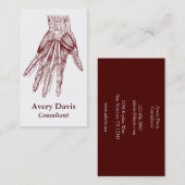  menselijke anatomie Kunst Handspieren Rood Visitekaartje (Voorkant / Achterkant)