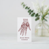  menselijke anatomie Kunst Handspieren Rood Visitekaartje (Staand voorkant)