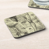  menselijke anatomie Larynx been Leonardo da Vinci Bier Onderzetter (Linkerzijde)