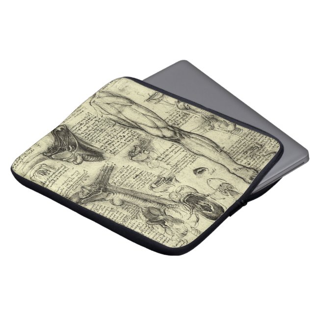  menselijke anatomie Larynx been Leonardo da Vinci Laptop Sleeve (Voorkant top)
