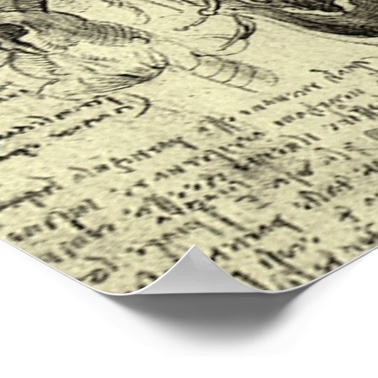 menselijke anatomie Larynx been Leonardo da Vinci Poster (Hoek)