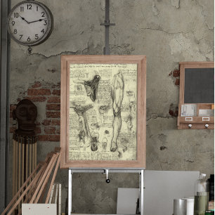  menselijke anatomie Larynx been Leonardo da Vinci Poster