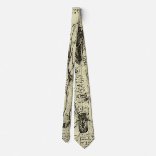  menselijke anatomie Larynx been Leonardo da Vinci Stropdas (Achterkant)