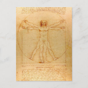 Menselijke Anatomie, Man Vitruvian door Leonardo Briefkaart